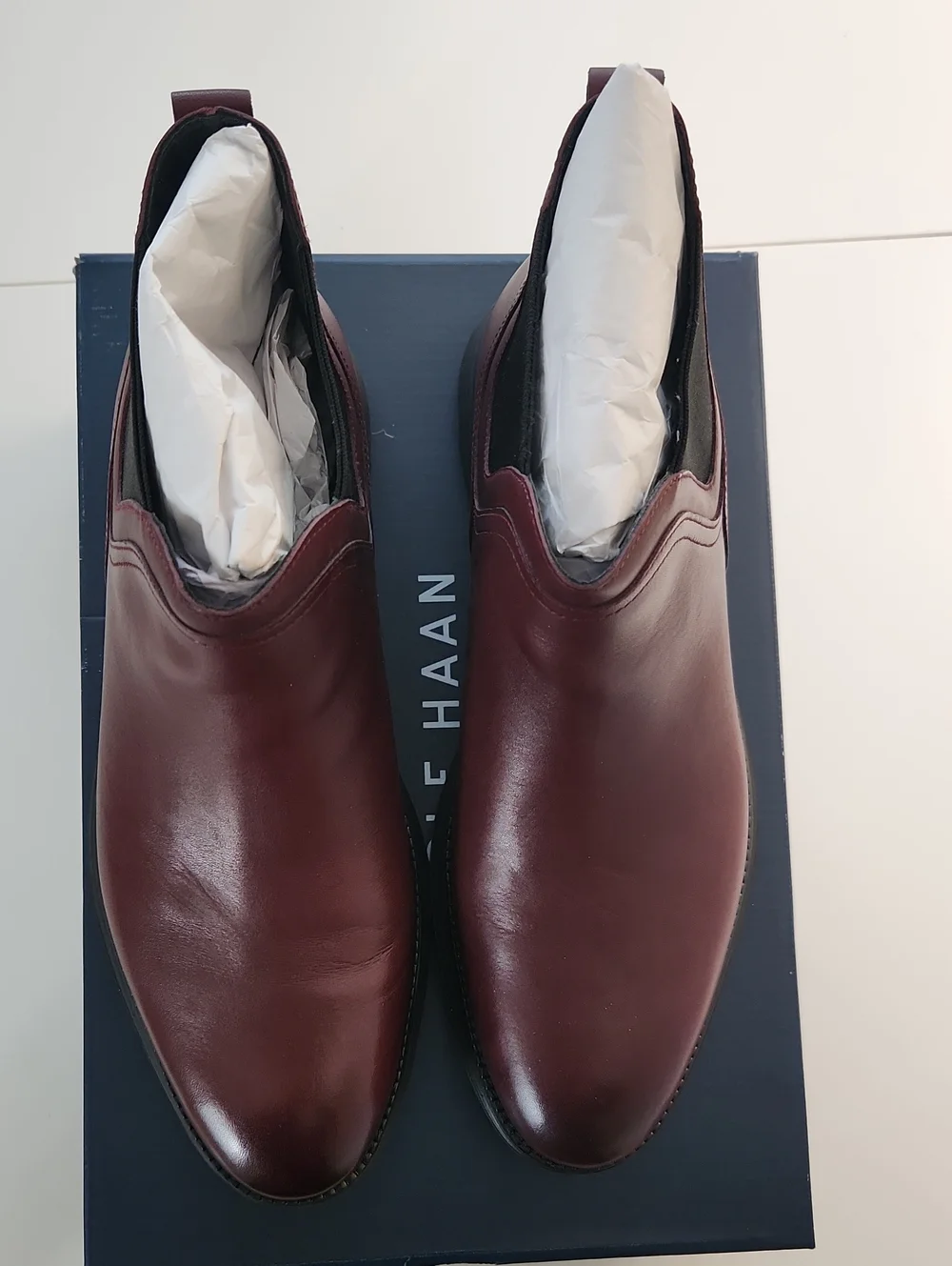 Cole Haan Men's Wine Leather Slip-On Loafers